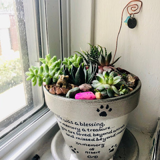 Gray Blend pet memorial planter color option