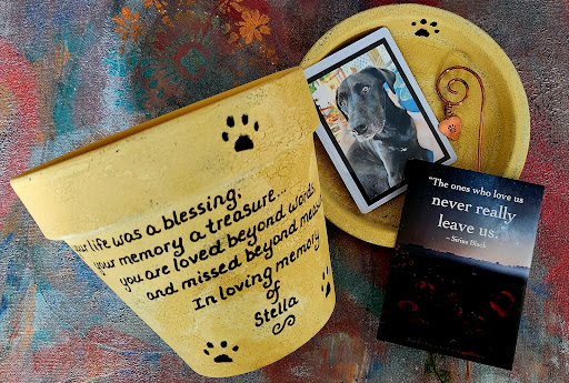 Yellow pet memorial planter color option