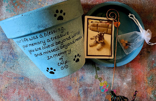 Medium Blue pet memorial planter color option